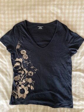 Y2K vintage navy & silver graphic tee, XL